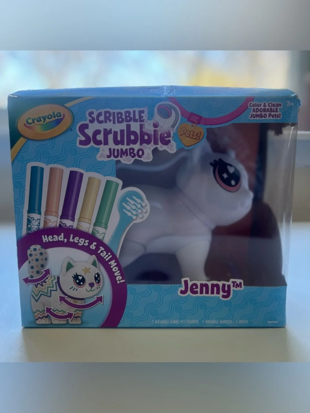 Crayola Scribble Scrubbie Jumbo Pet Cat-Jenny: Drawing & Coloring Kit, Markers.